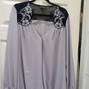 City Chic blouse with modern embroidered detail